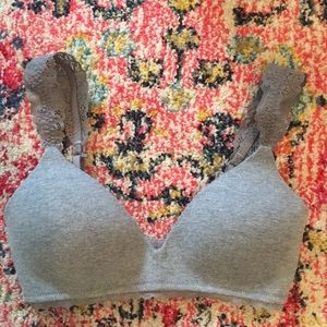 Aerie Gray Lightly Lined Wireless Bra NEVER WORN